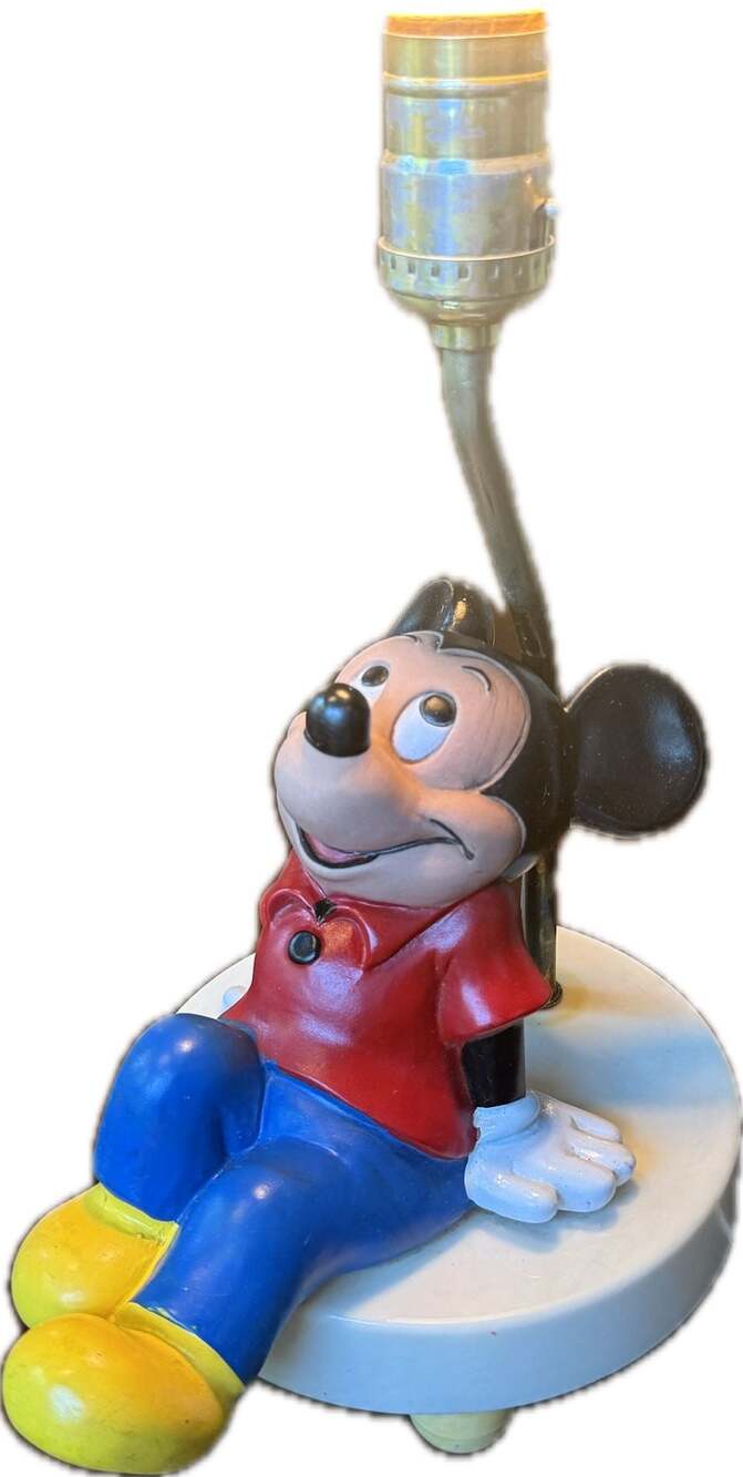 Vintage Walt Disney Productions Mickey Mouse Nursuery Lamp and Nightlight 12”
